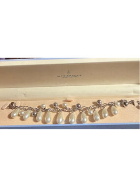 ✨ Newbridge Silverware Faux Pearl Charm Bracelet | Bridal Chic | Gift Ready